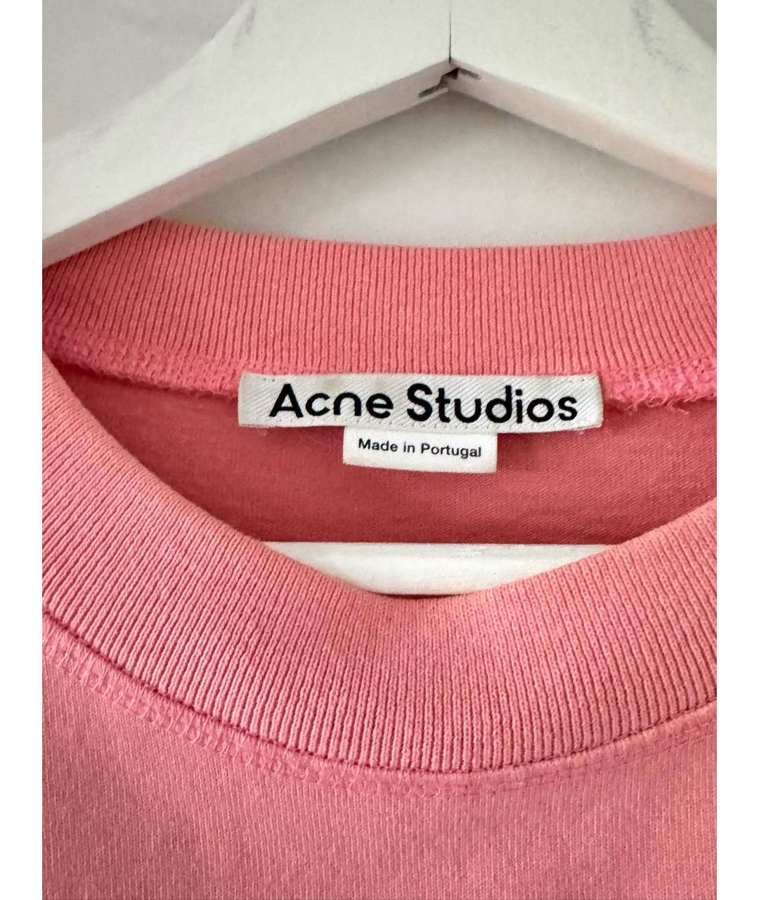 ACNE STUDIOS Розовая хлопковая футболка, фото 3