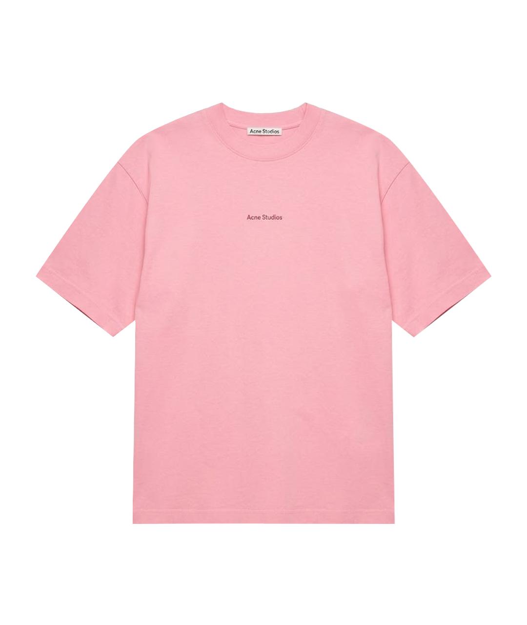 ACNE STUDIOS Розовая хлопковая футболка, фото 1
