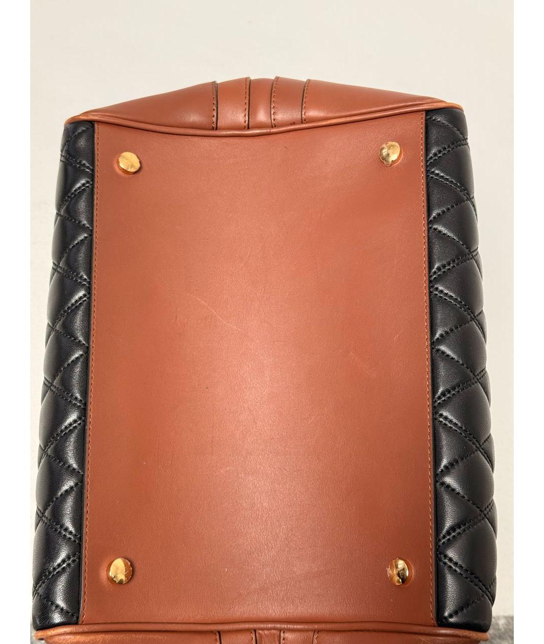 BURBERRY Коричневая кожаная сумка с короткими ручками, фото 5