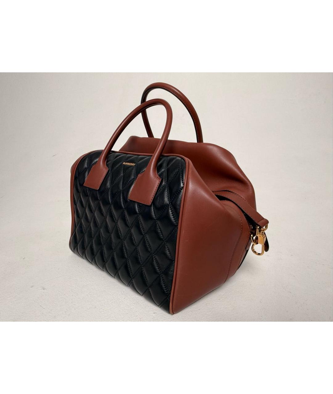 BURBERRY Коричневая кожаная сумка с короткими ручками, фото 2