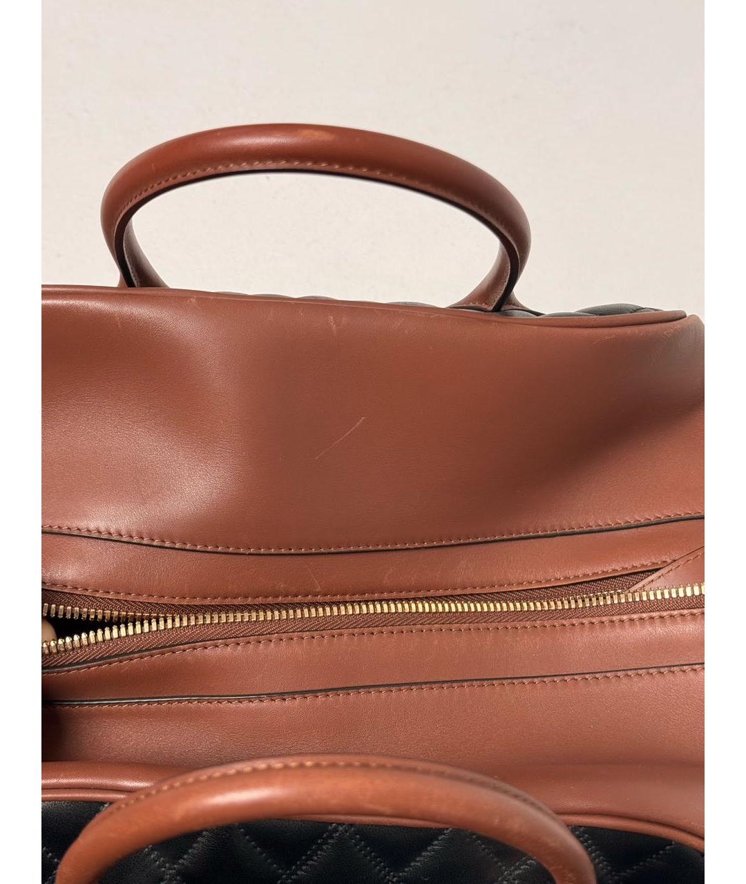 BURBERRY Коричневая кожаная сумка с короткими ручками, фото 6