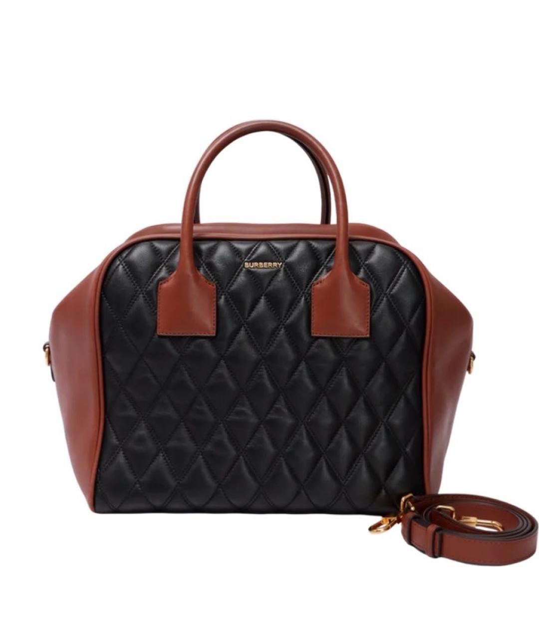 BURBERRY Коричневая кожаная сумка с короткими ручками, фото 9