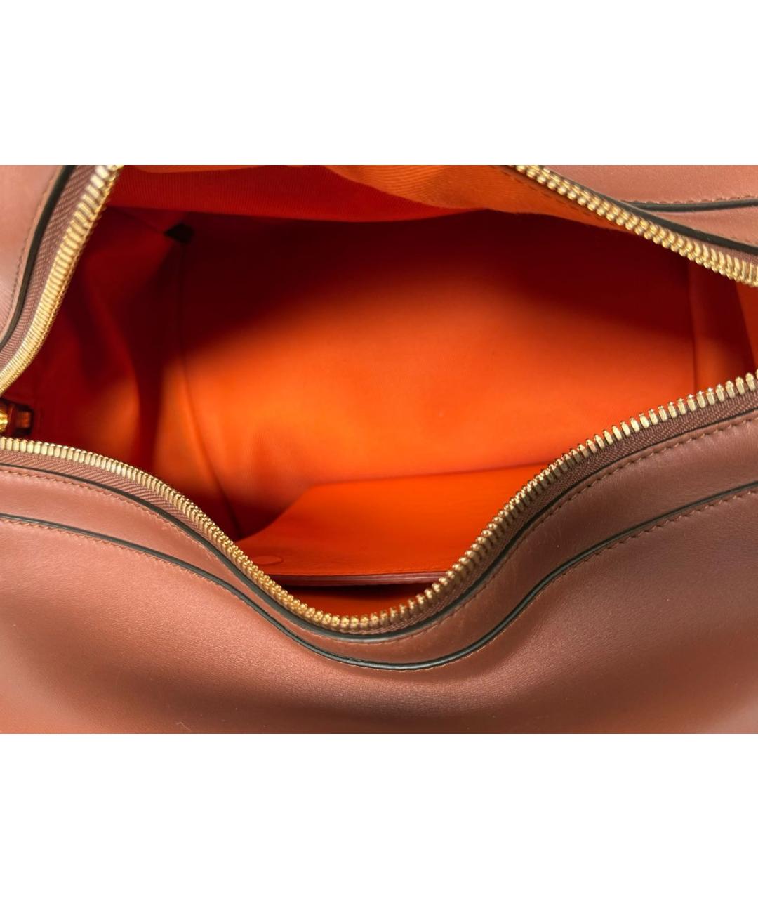 BURBERRY Коричневая кожаная сумка с короткими ручками, фото 7