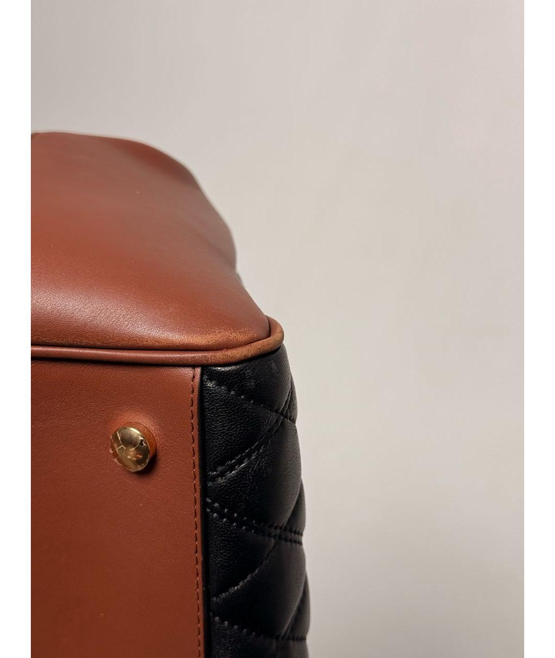 BURBERRY Коричневая кожаная сумка с короткими ручками, фото 4