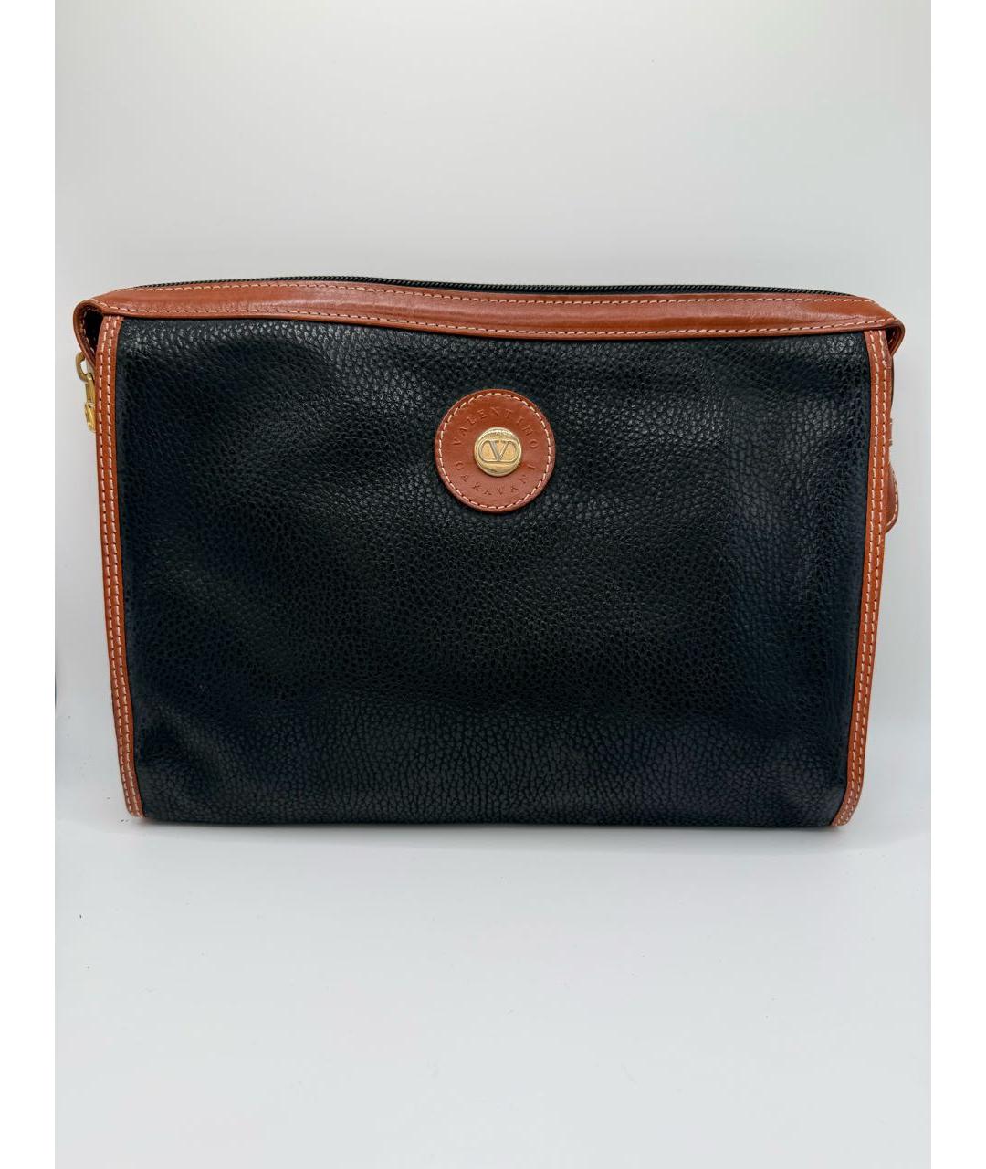 VALENTINO Черная кожаная барсетка, фото 6