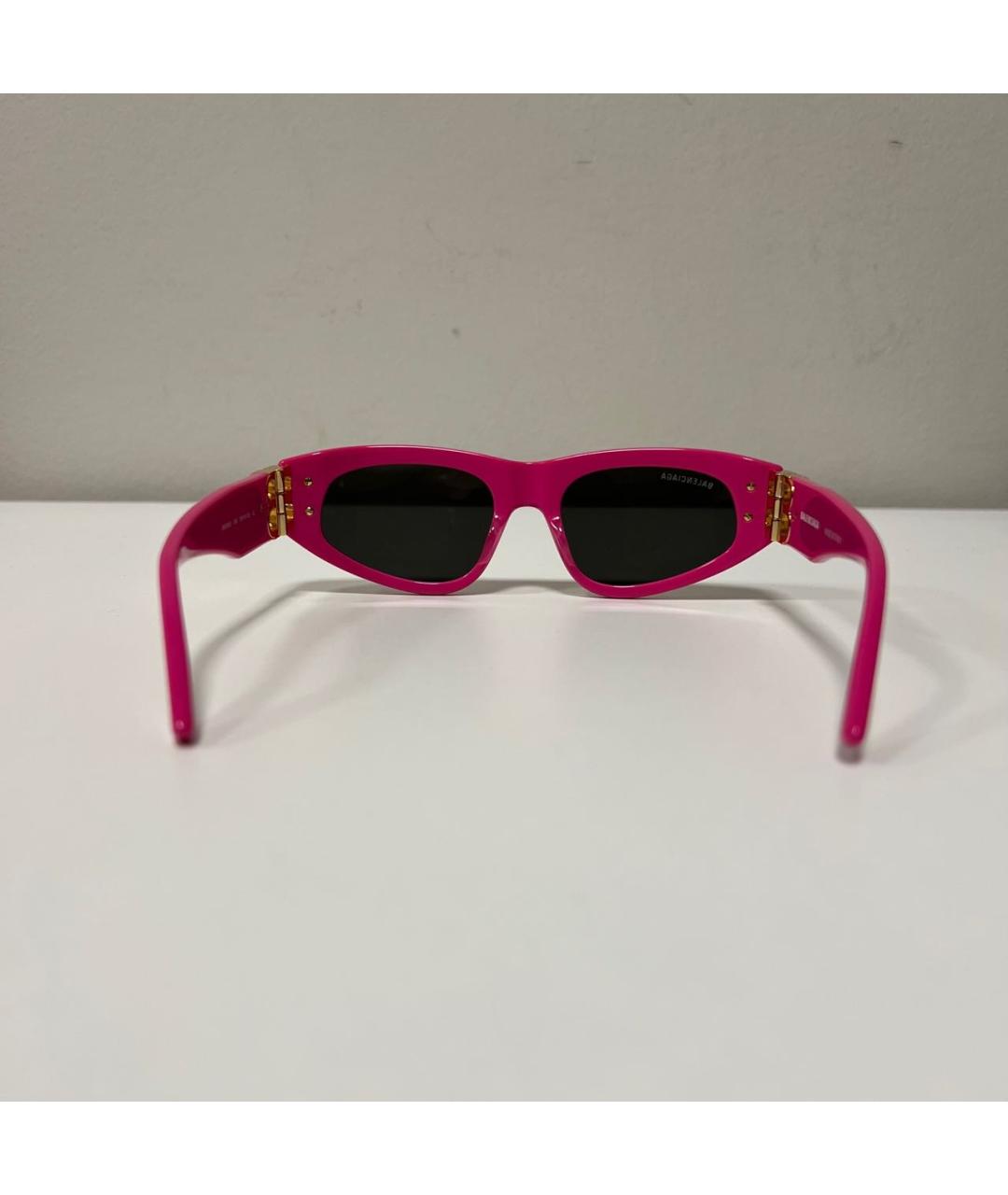 BALENCIAGA Фуксия пластиковые солнцезащитные очки, фото 4