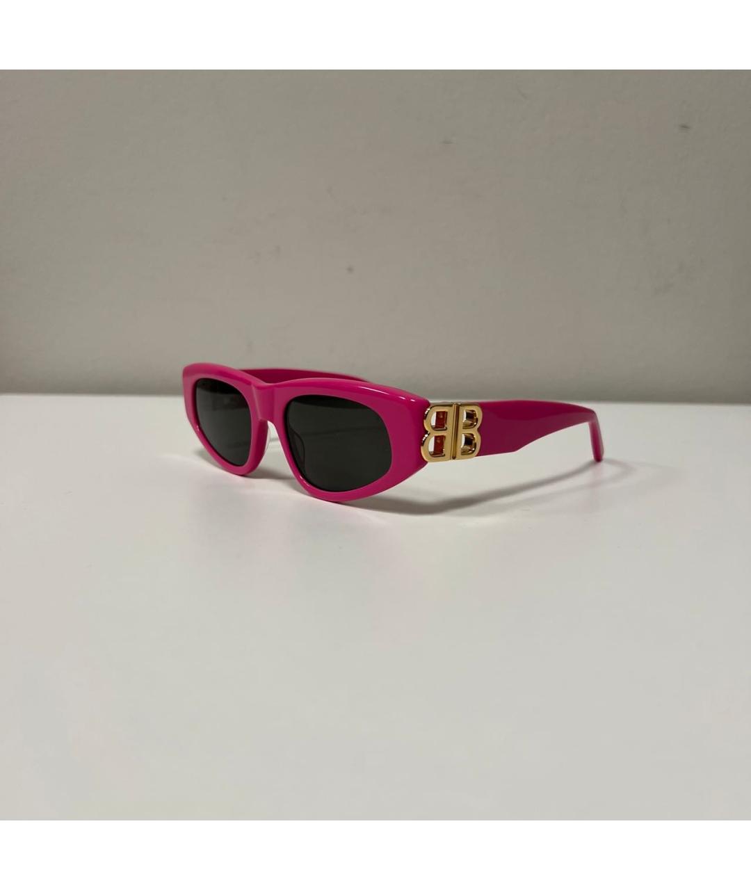 BALENCIAGA Фуксия пластиковые солнцезащитные очки, фото 7