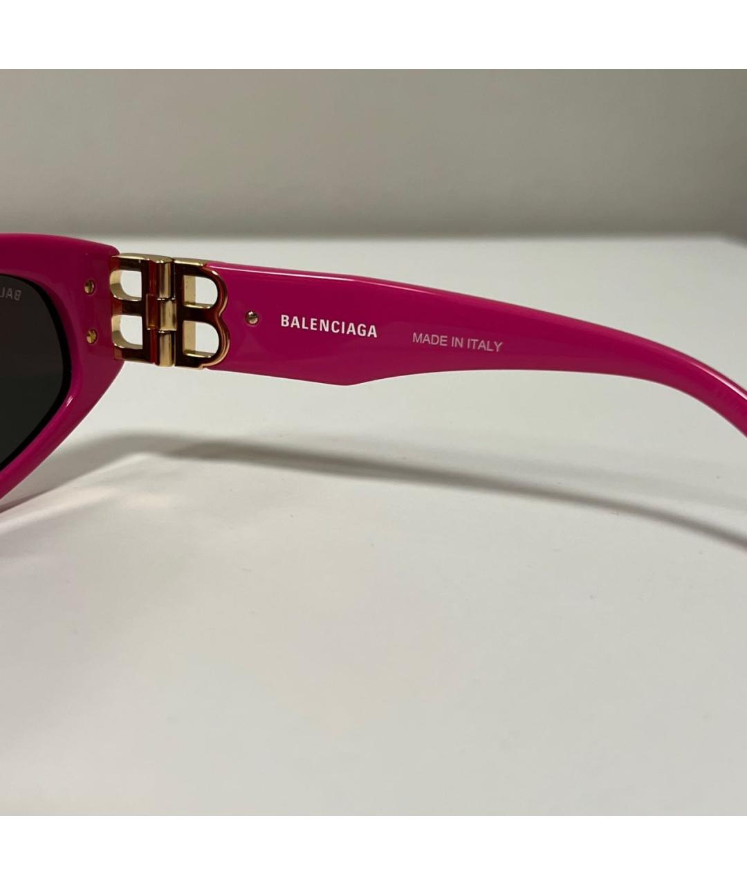BALENCIAGA Фуксия пластиковые солнцезащитные очки, фото 5
