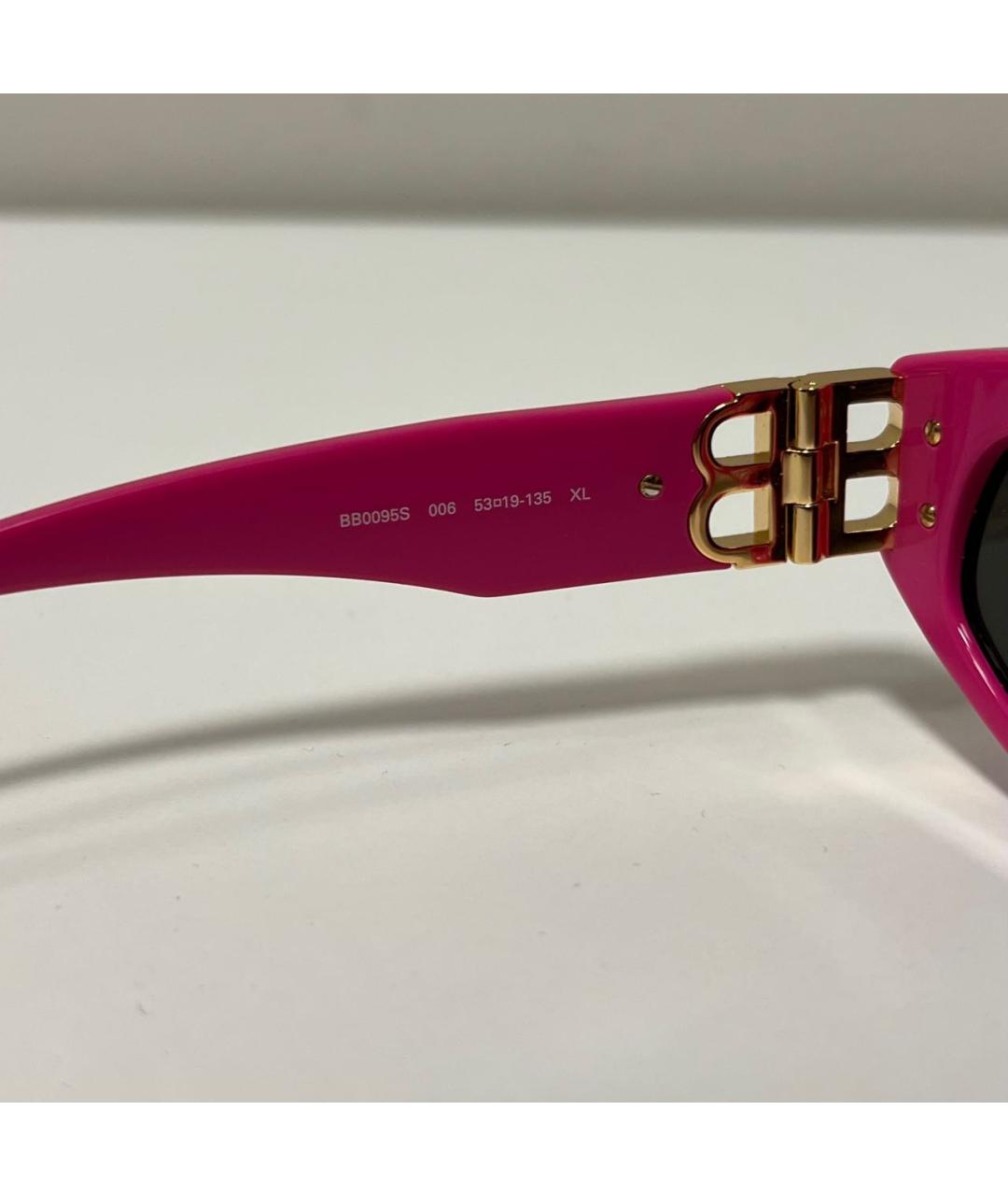 BALENCIAGA Фуксия пластиковые солнцезащитные очки, фото 6