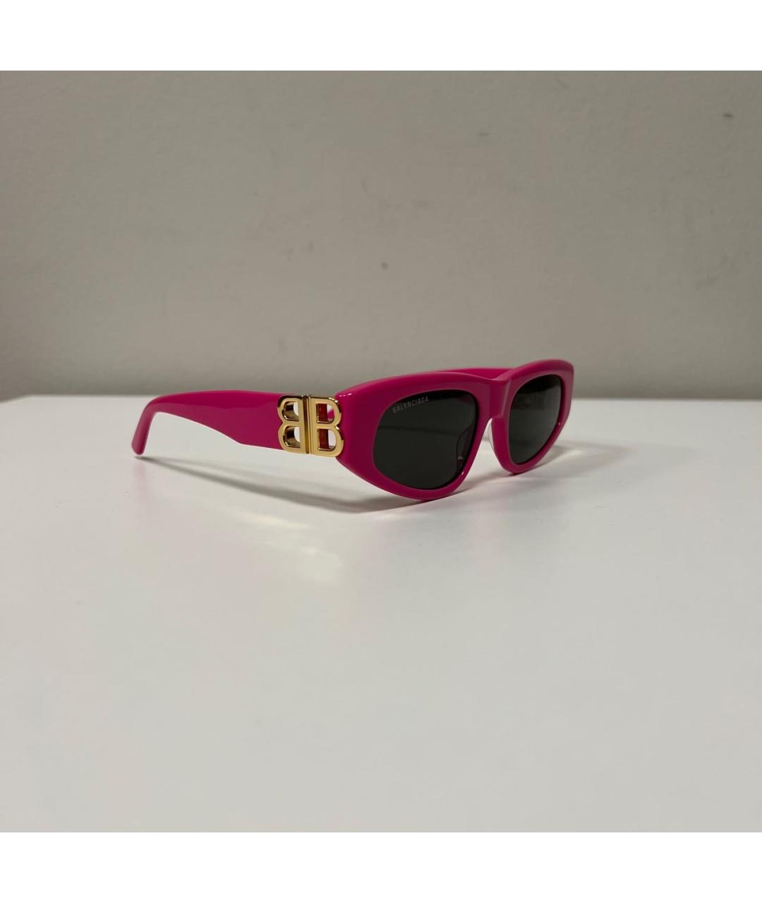 BALENCIAGA Фуксия пластиковые солнцезащитные очки, фото 2