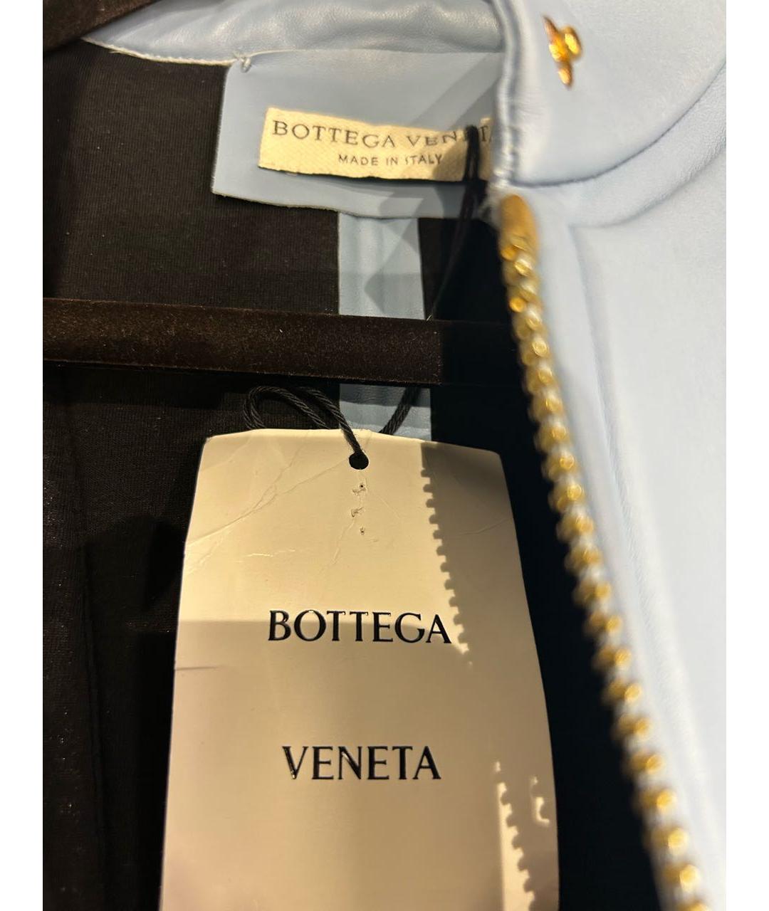 BOTTEGA VENETA Голубая кожаная куртка, фото 5