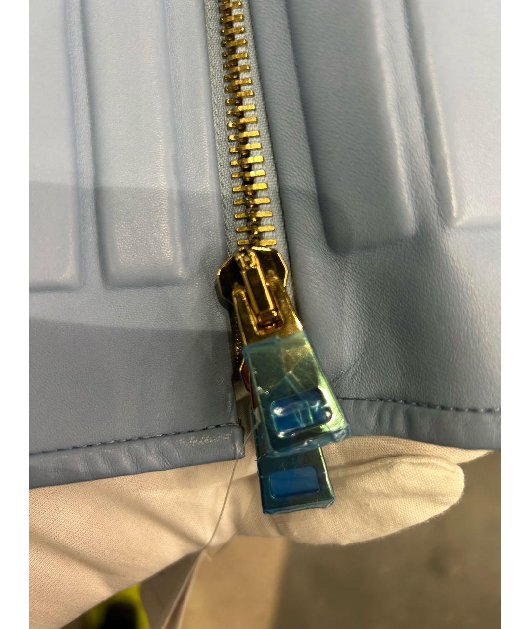 BOTTEGA VENETA Голубая кожаная куртка, фото 7