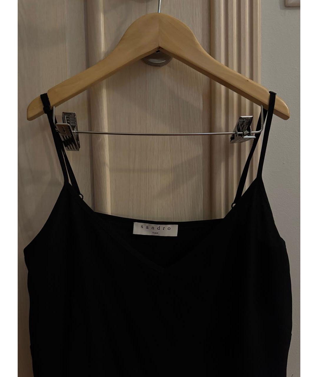 SANDRO Черное полиэстеровое повседневное платье, фото 2