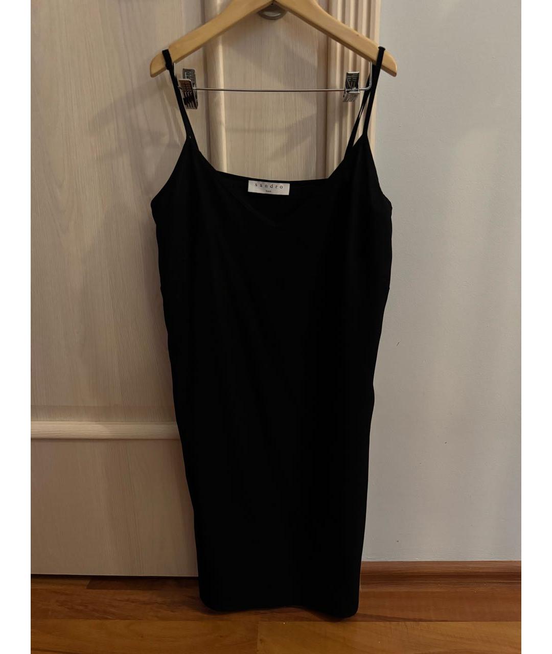 SANDRO Черное полиэстеровое повседневное платье, фото 4