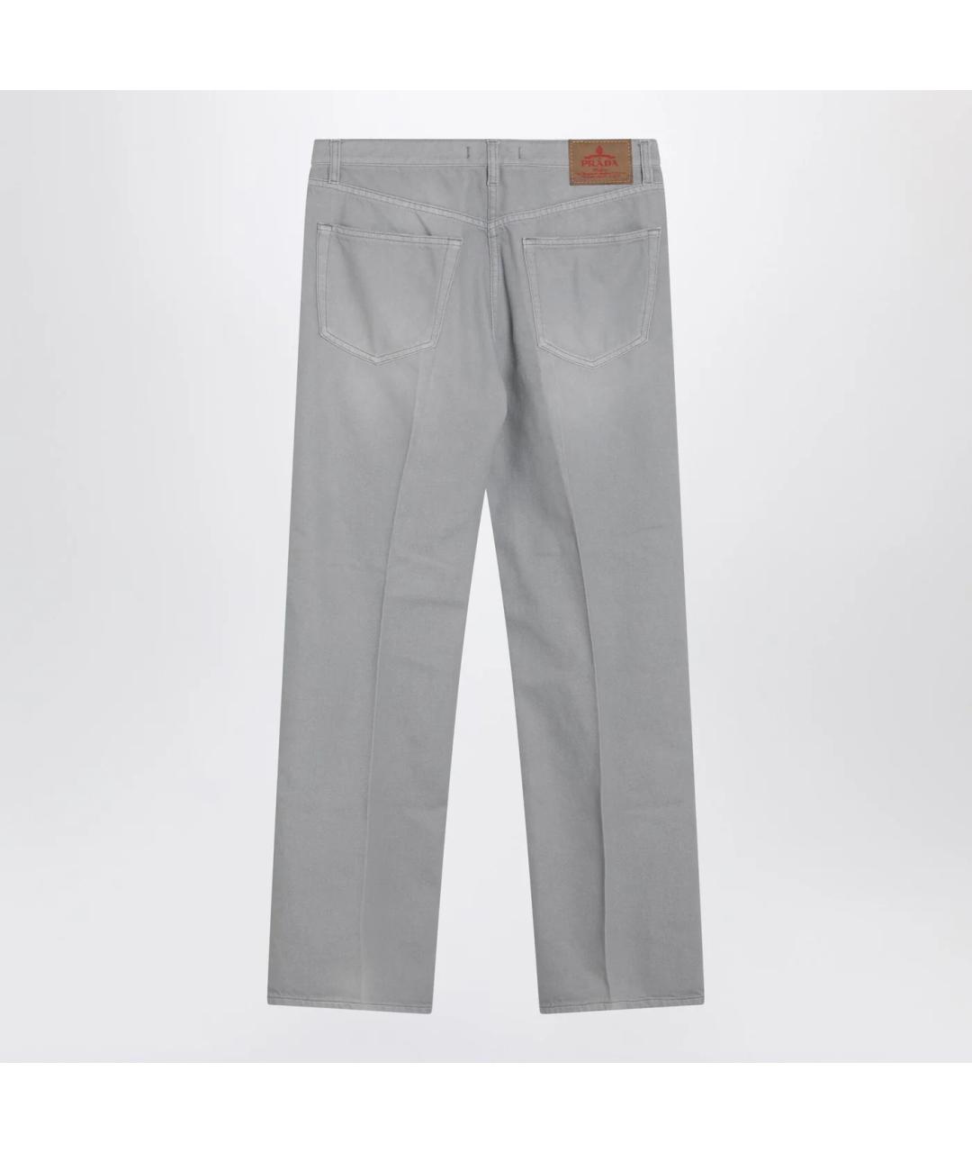 PRADA Серые хлопковые прямые джинсы, фото 2