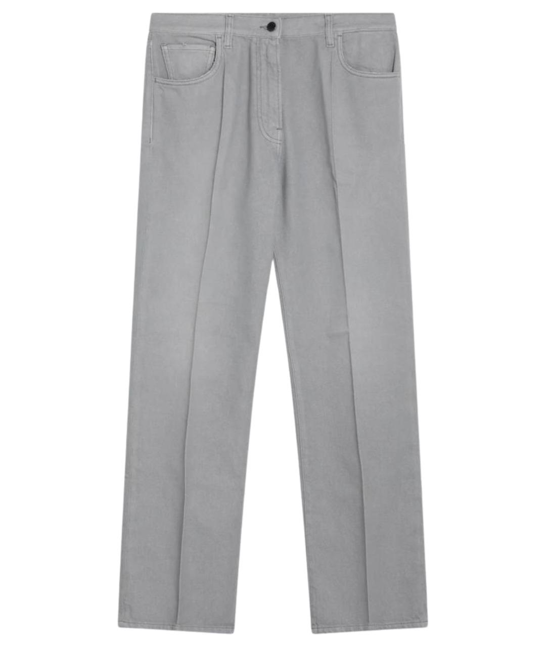 PRADA Серые хлопковые прямые джинсы, фото 1