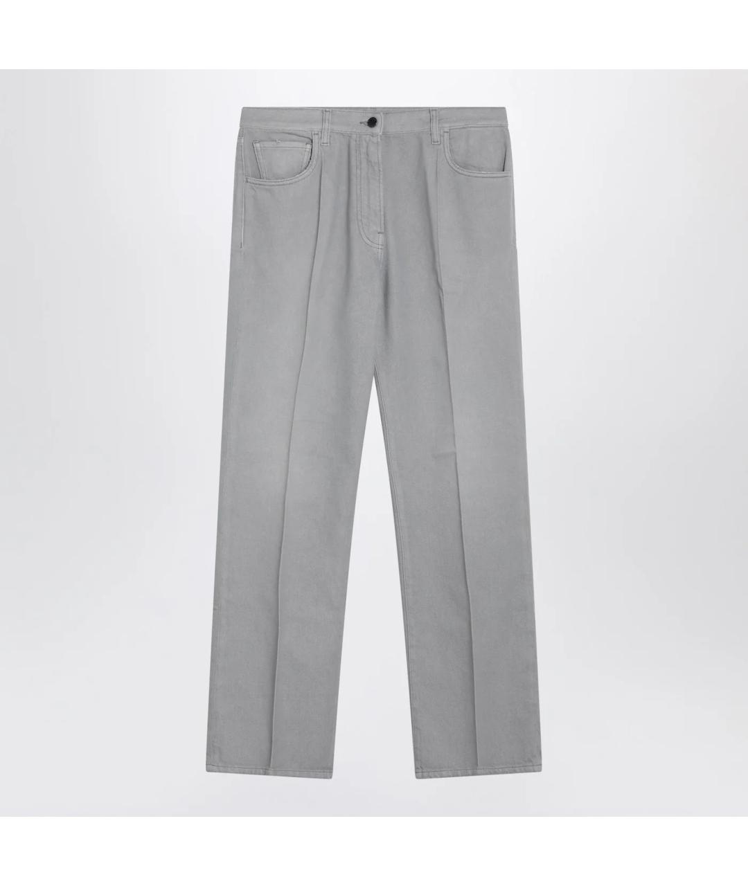 PRADA Серые хлопковые прямые джинсы, фото 3