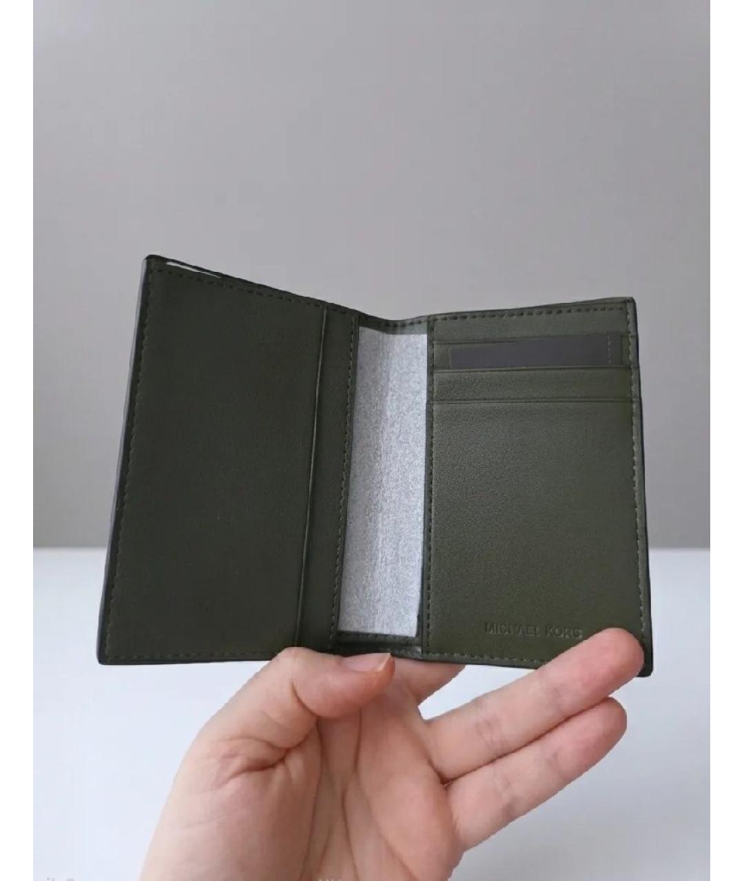 MICHAEL KORS Хаки кожаный кошелек, фото 5
