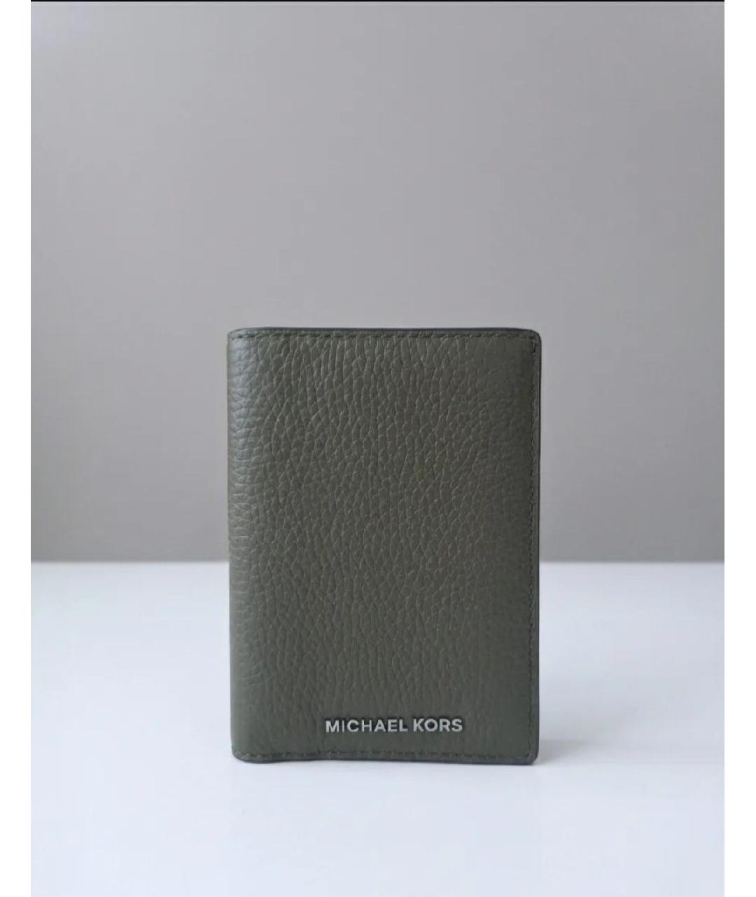MICHAEL KORS Хаки кожаный кошелек, фото 4
