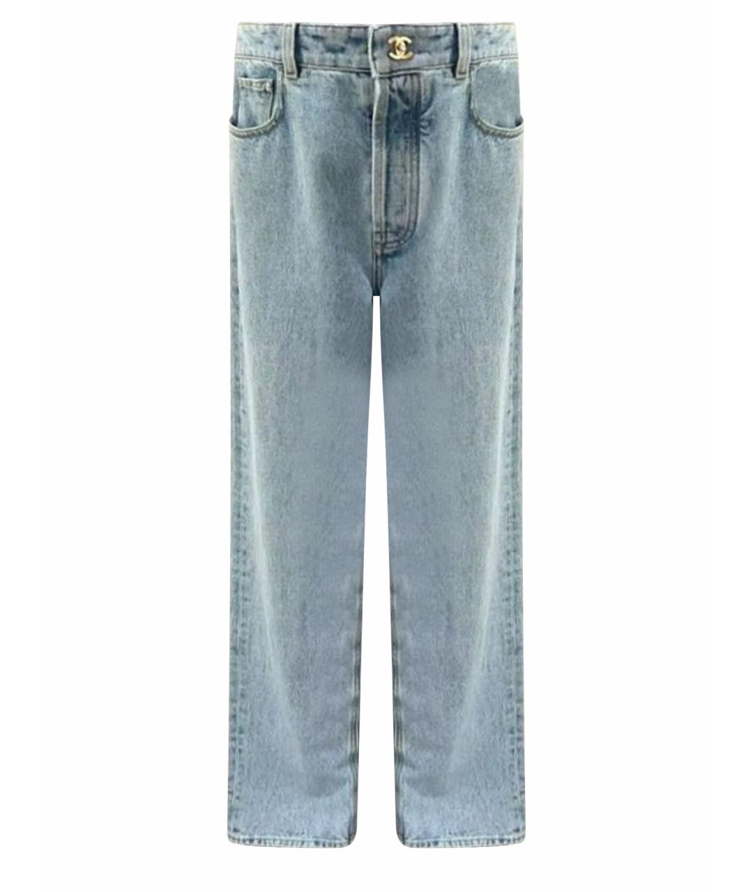 CHANEL Голубые прямые джинсы, фото 1