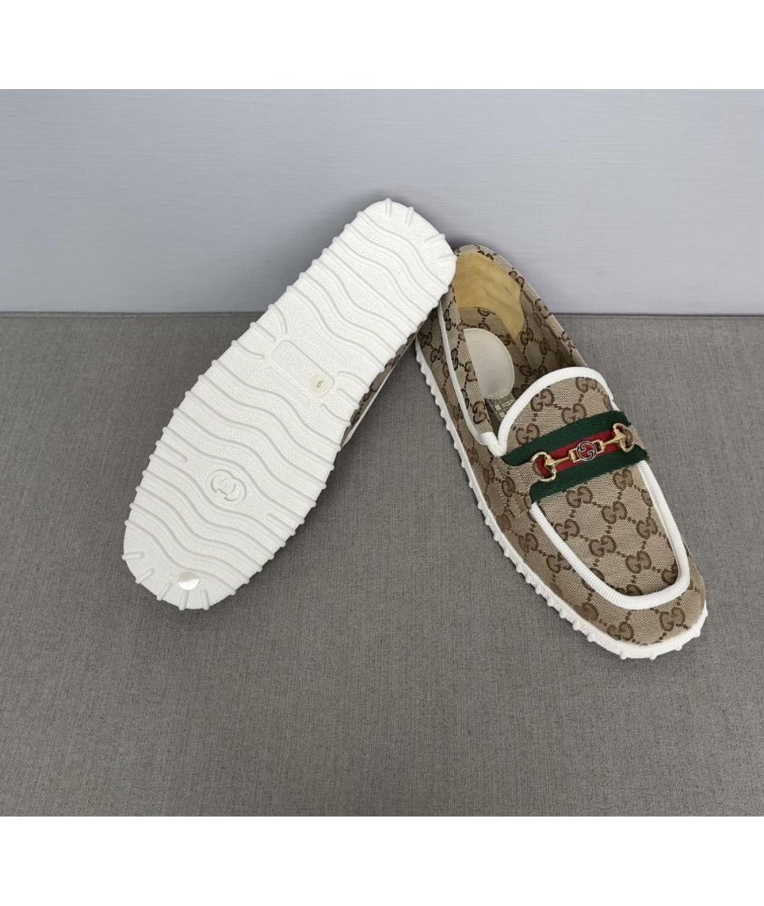 GUCCI Бежевые мокасины, фото 7