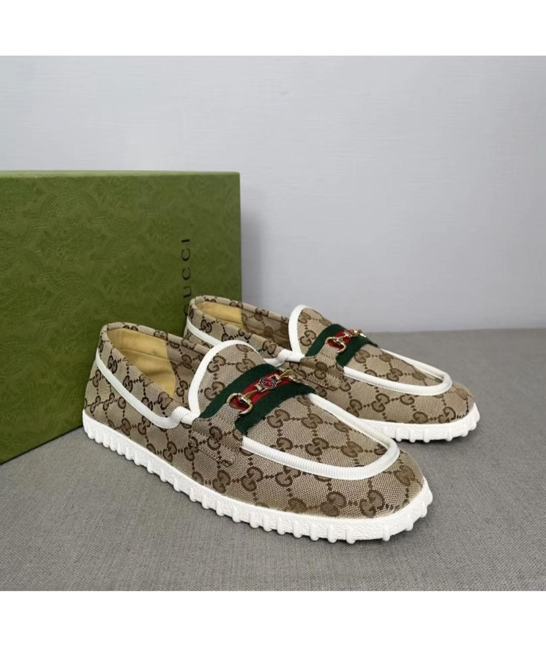 GUCCI Бежевые мокасины, фото 5