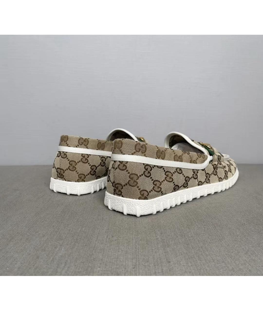 GUCCI Бежевые мокасины, фото 6