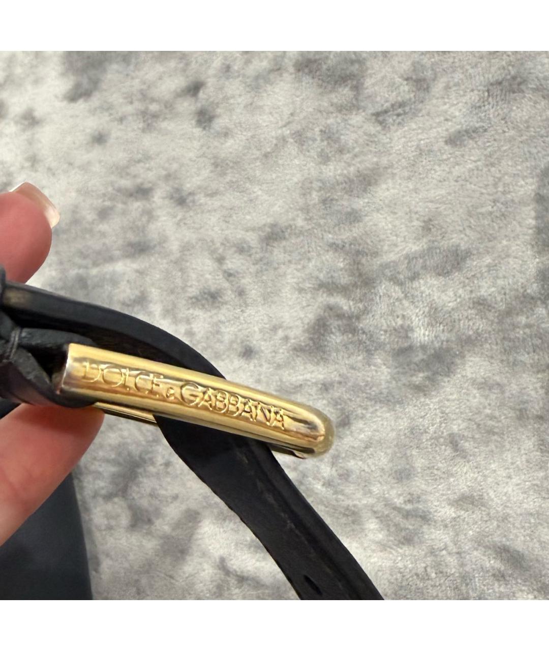 DOLCE&GABBANA Серая кожаная сумка с короткими ручками, фото 5