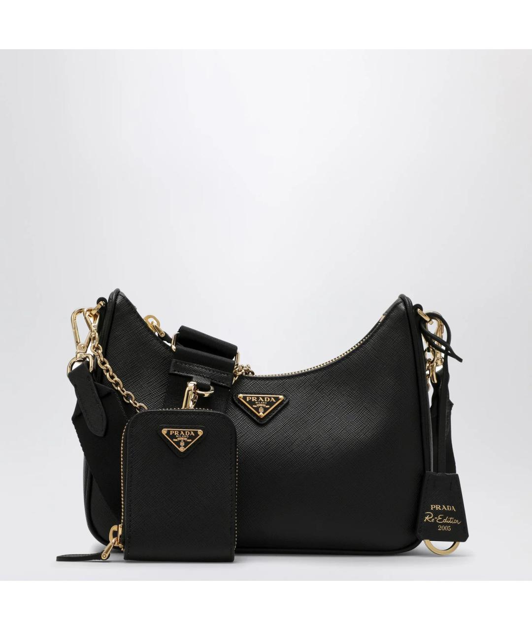 PRADA Черная кожаная сумка через плечо, фото 3