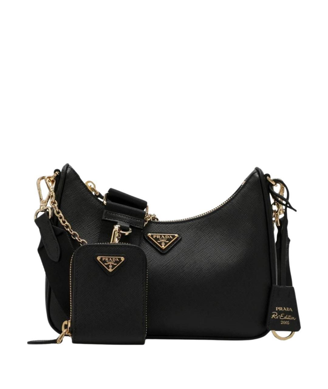 PRADA Черная кожаная сумка через плечо, фото 1