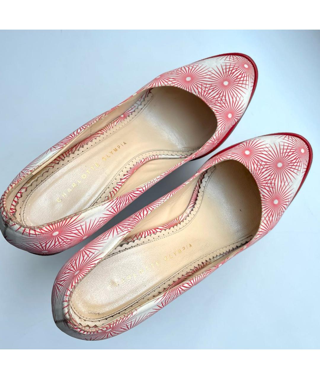 CHARLOTTE OLYMPIA Розовые текстильные туфли, фото 7