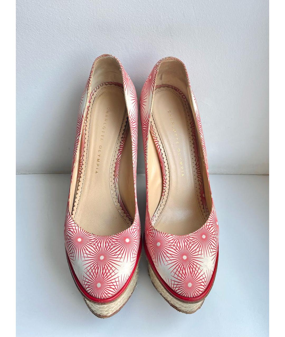 CHARLOTTE OLYMPIA Розовые текстильные туфли, фото 3