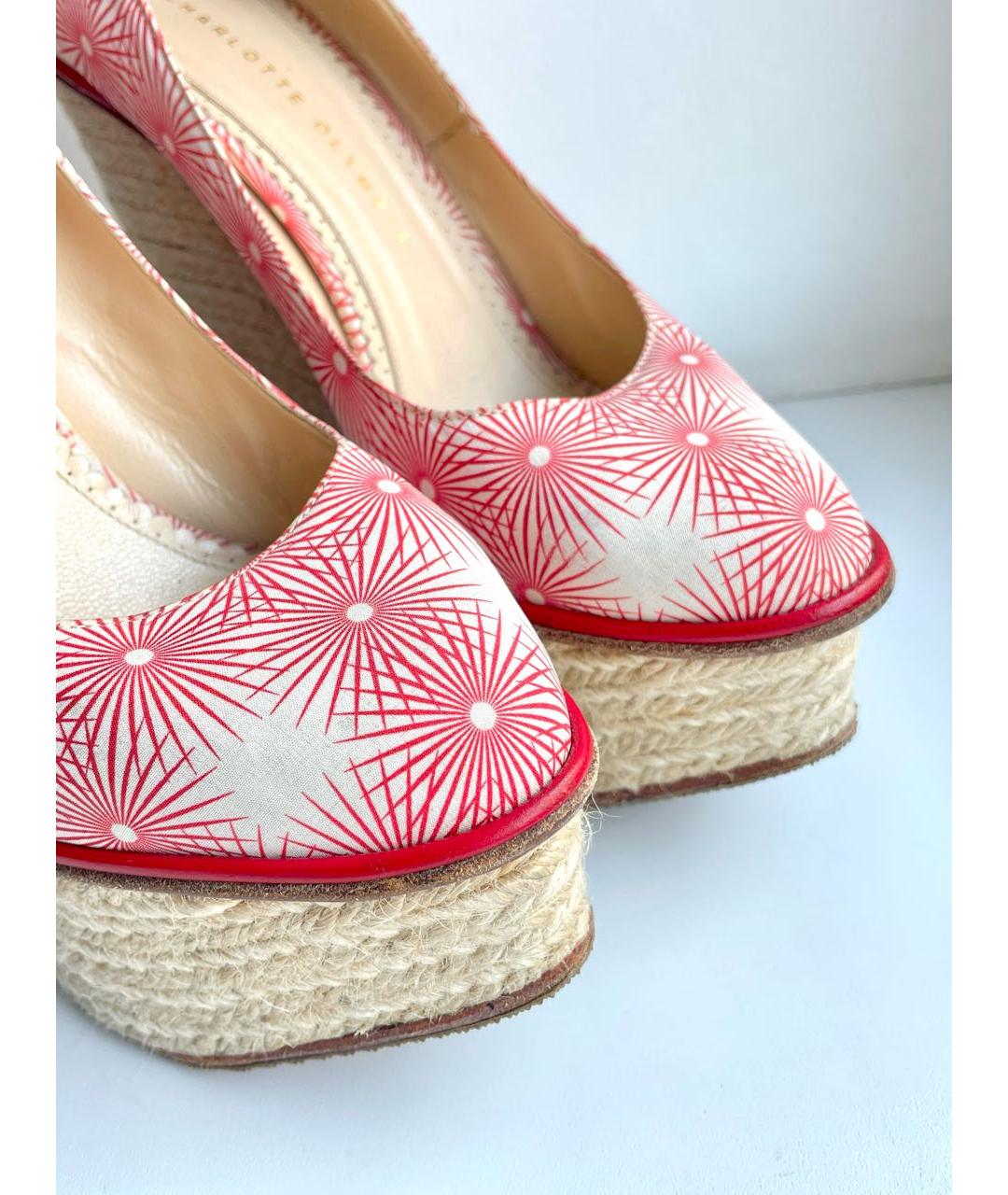 CHARLOTTE OLYMPIA Розовые текстильные туфли, фото 5