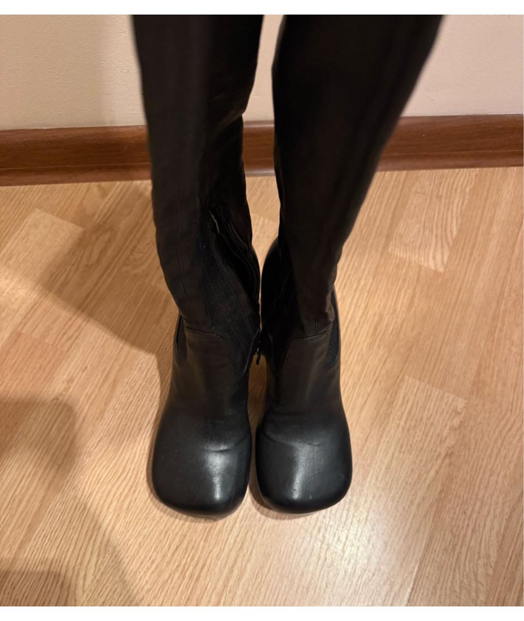 BOTTEGA VENETA Черные кожаные сапоги, фото 3