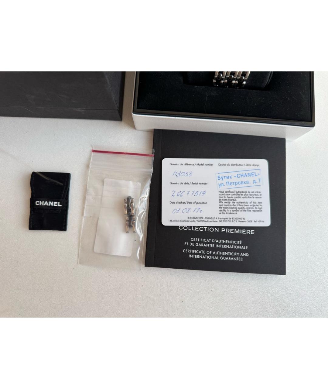 CHANEL Черные керамические часы, фото 7