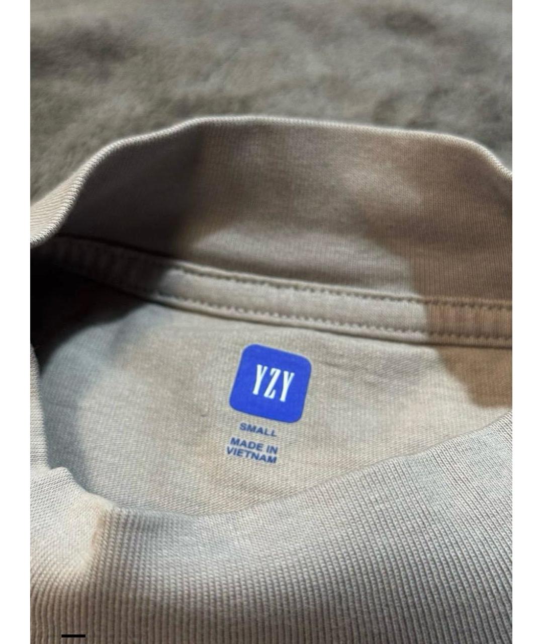 YEEZY Бежевая хлопковая футболка, фото 3