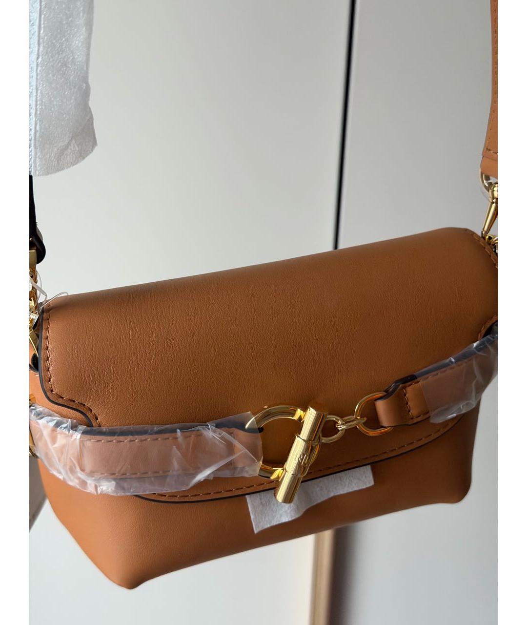 RALPH LAUREN Коричневая кожаная сумка через плечо, фото 3