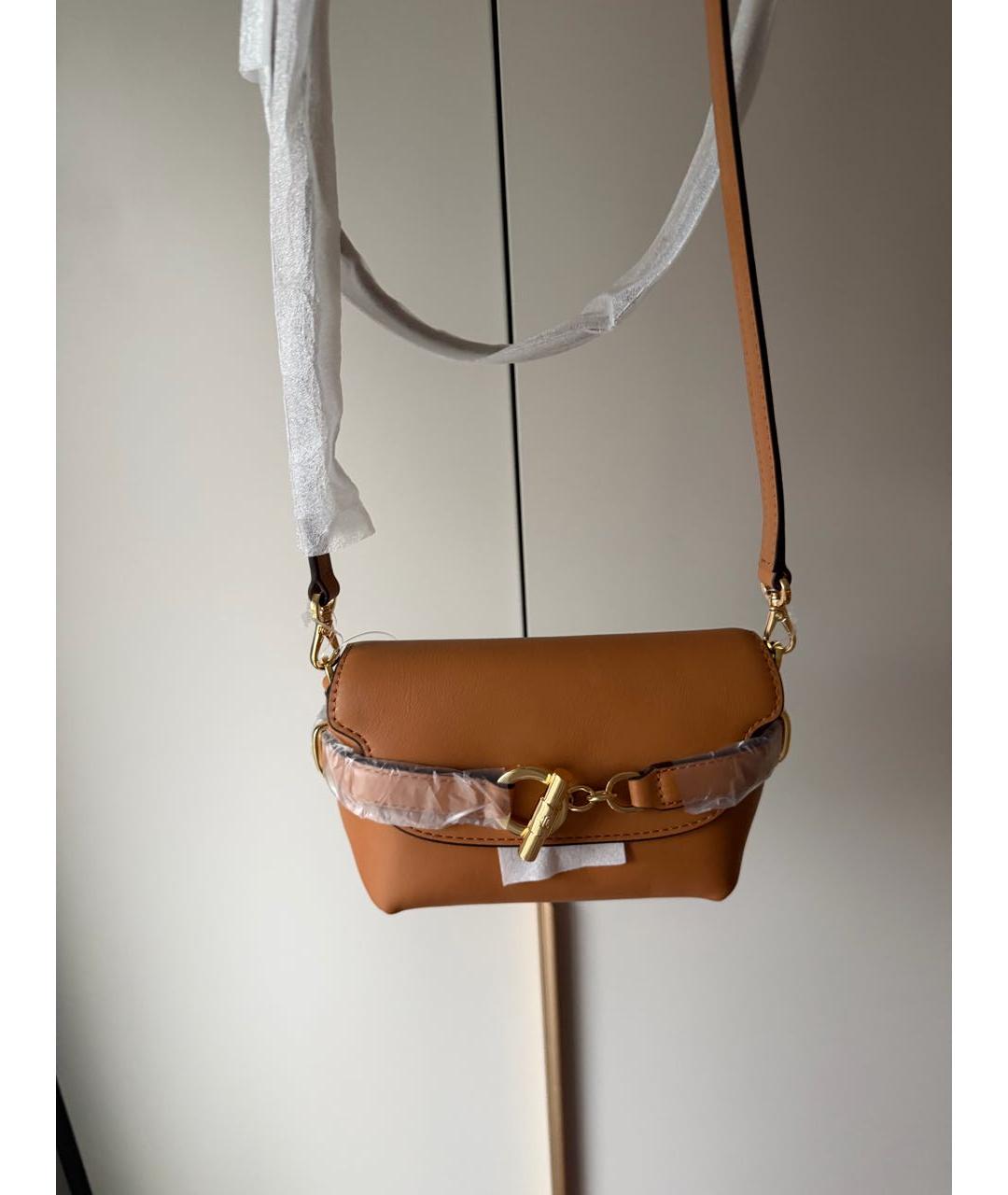 RALPH LAUREN Коричневая кожаная сумка через плечо, фото 2