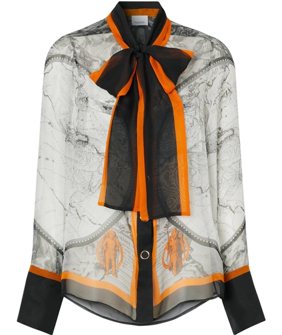 BURBERRY Мульти шелковая блузы, фото 9
