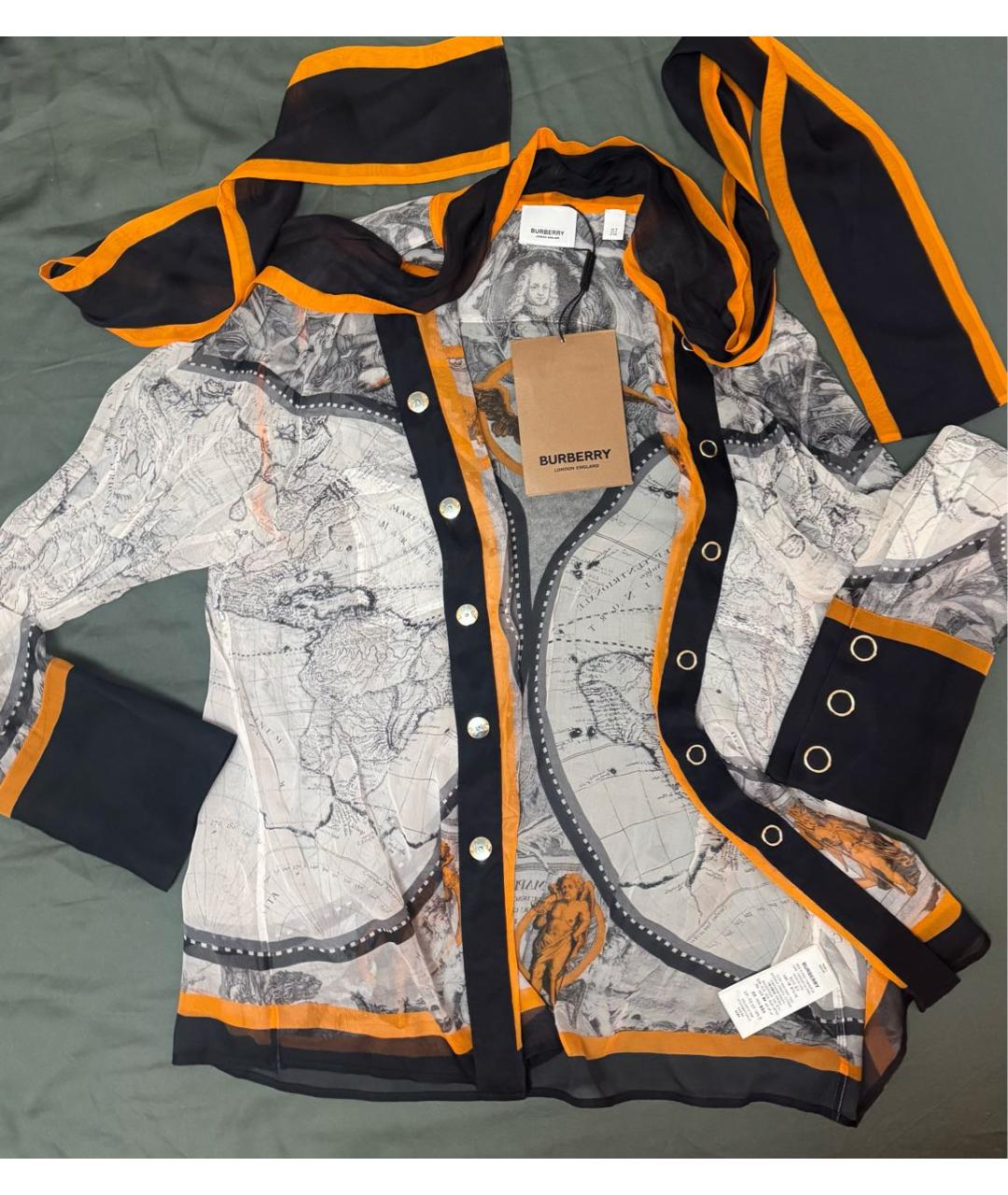 BURBERRY Мульти шелковая блузы, фото 5