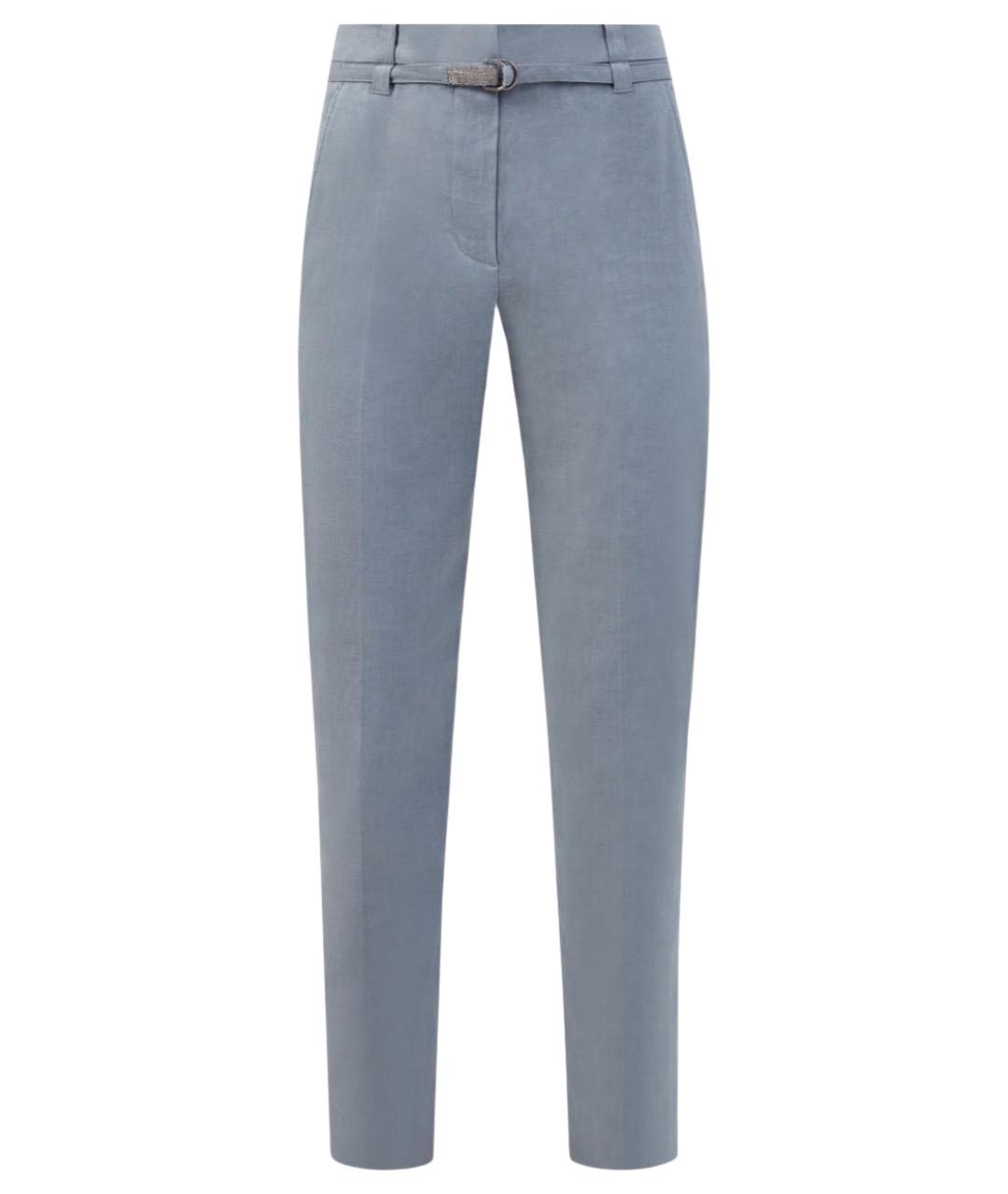 BRUNELLO CUCINELLI Серые льняные прямые брюки, фото 1