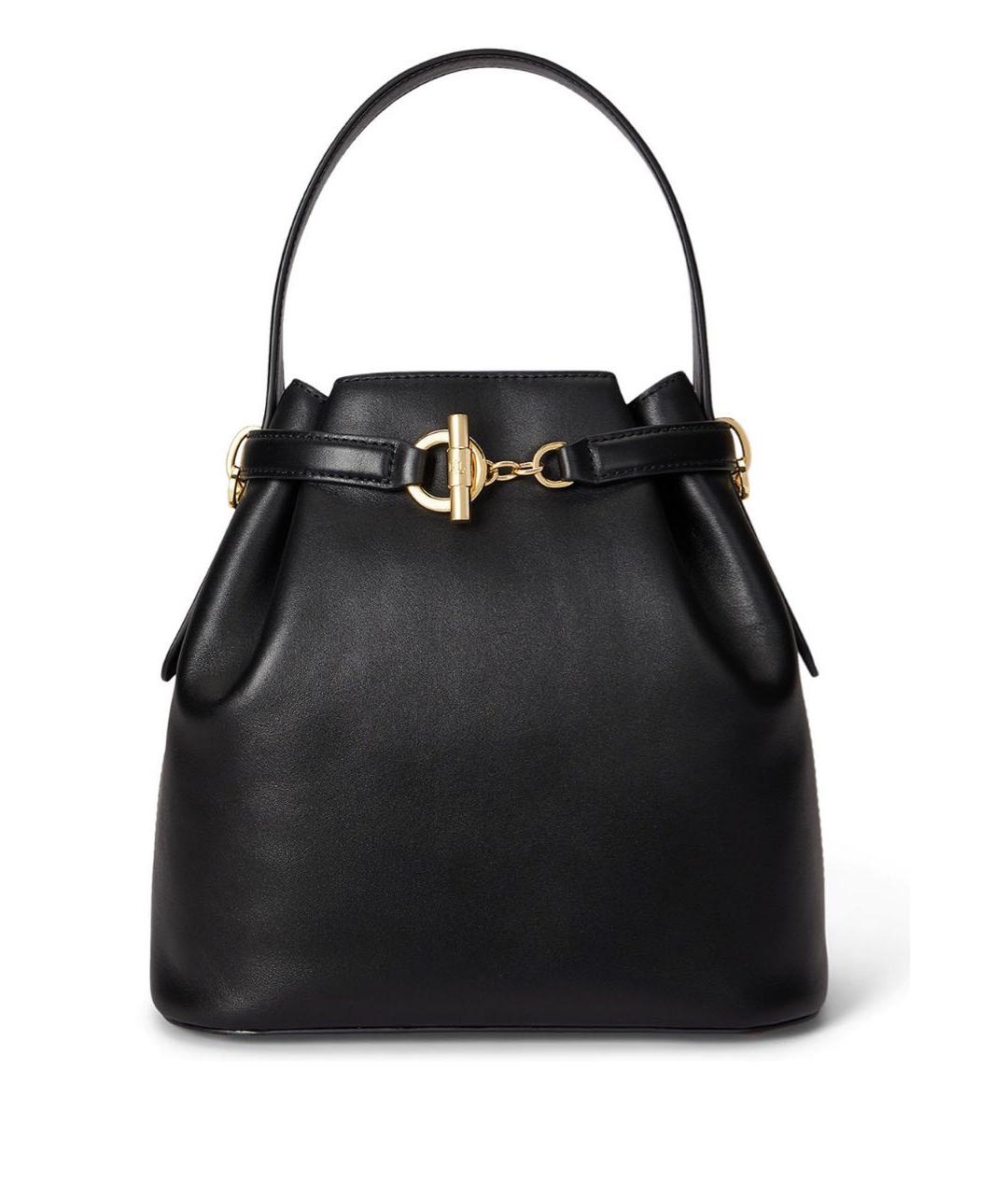 RALPH LAUREN Черная кожаная сумка через плечо, фото 9