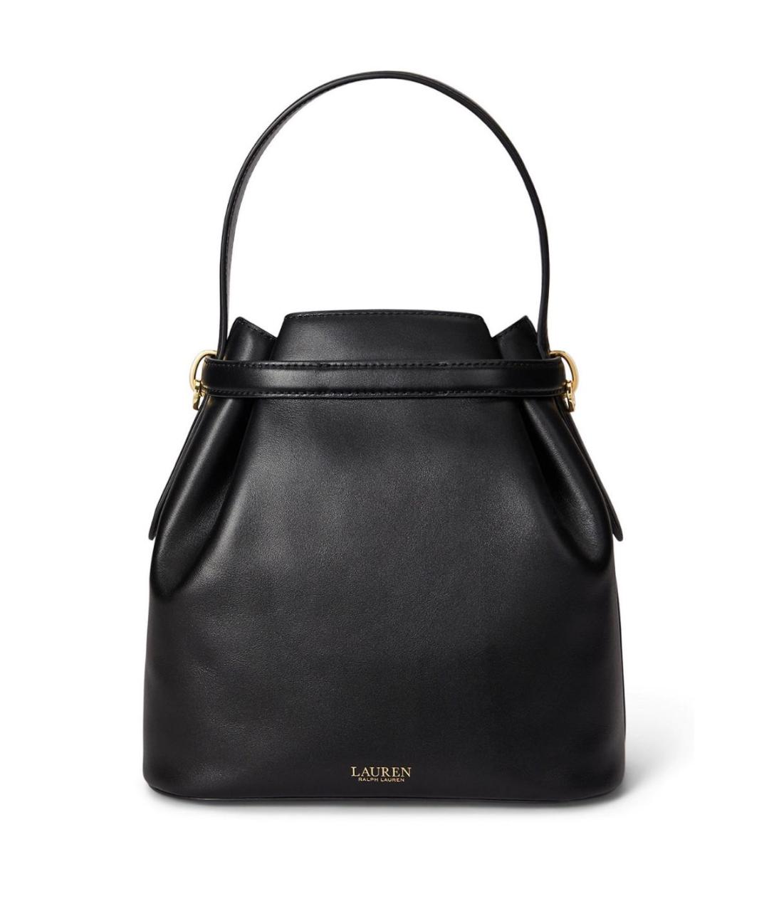 RALPH LAUREN Черная кожаная сумка через плечо, фото 3