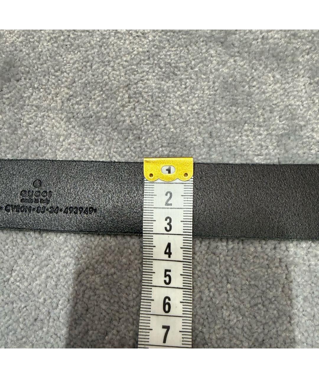 GUCCI Черный кожаный ремень, фото 4