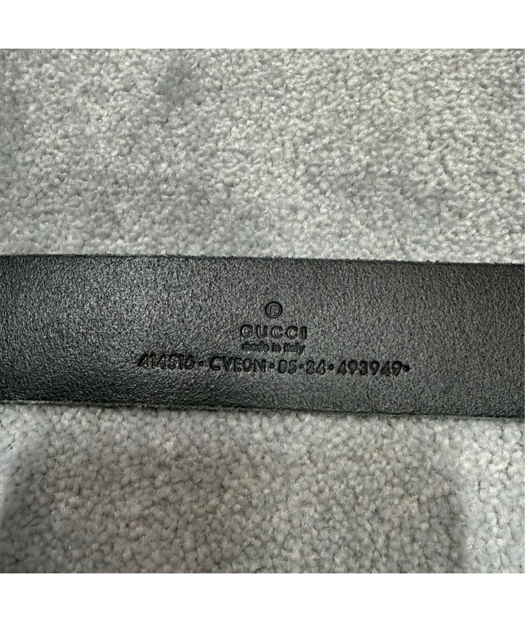 GUCCI Черный кожаный ремень, фото 3