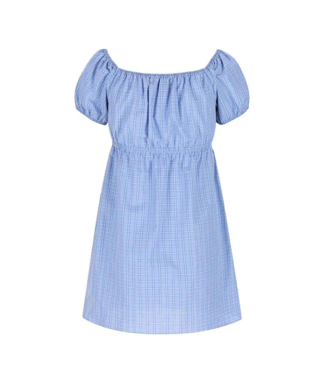 MIU MIU Голубое хлопковое повседневное платье, фото 2
