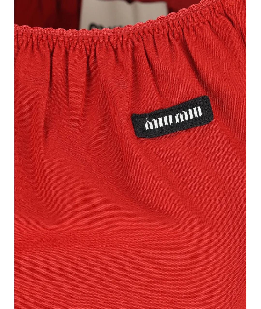 MIU MIU Красное хлопковое повседневное платье, фото 4