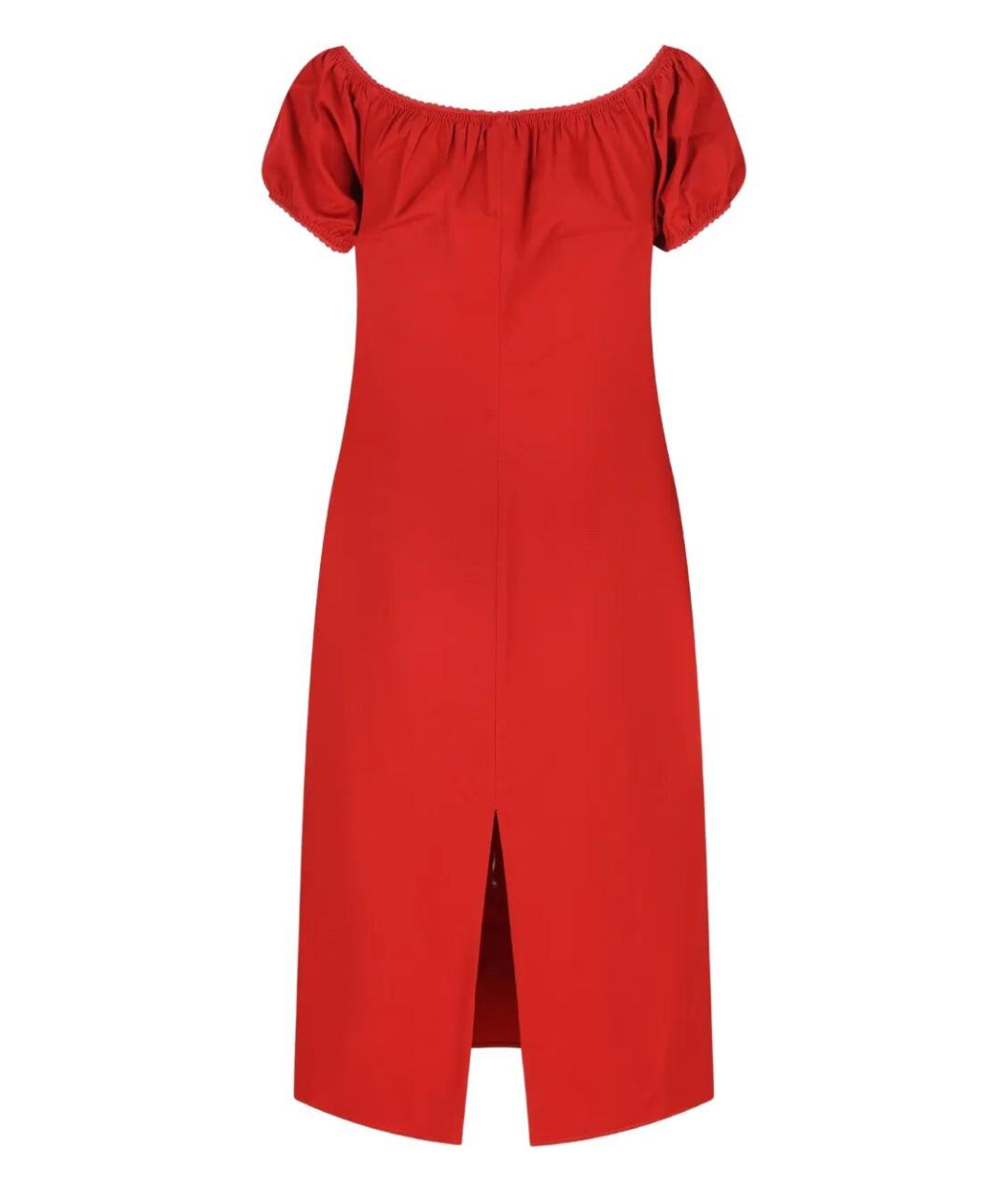 MIU MIU Красное хлопковое повседневное платье, фото 2