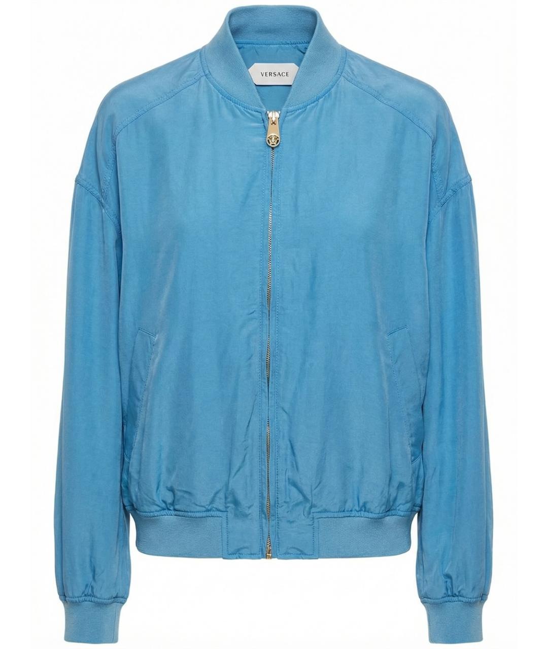 VERSACE Синий шелковый жакет/пиджак, фото 1