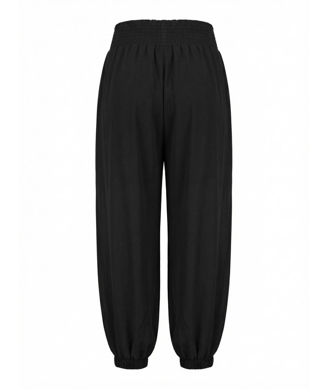 PINKO Черные вискозные брюки широкие, фото 2